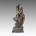 Klassische Figur Statue Dame Water Bronze Skulptur, M. Mathurin TPE-234